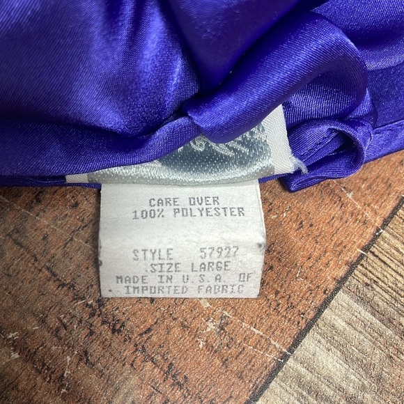 Vintage Inner Most Large Jewel Tone Lace Deep Purple Satiny Silky Slip Dress - Picture 6 of 8